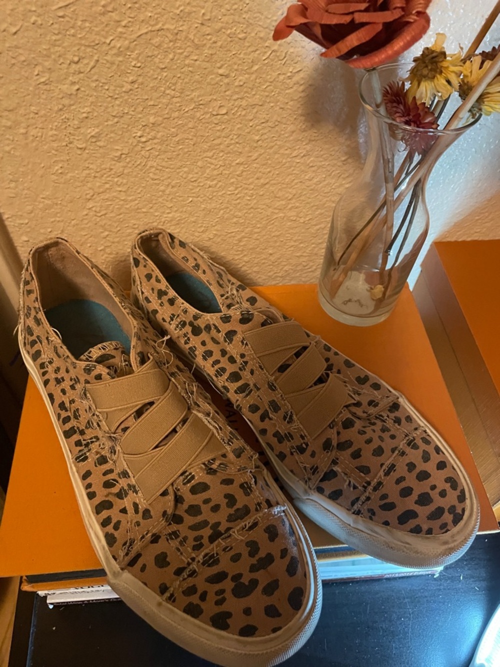 Blowfish Leopard Print Slip-On Sneakers in Tan and Black no returns.clearout.